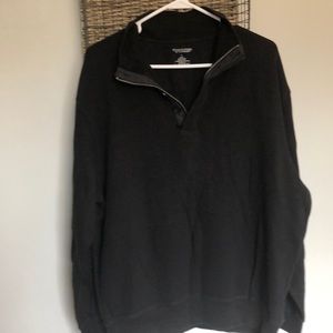 Black RT&Y quarter zip w/buttons sweater